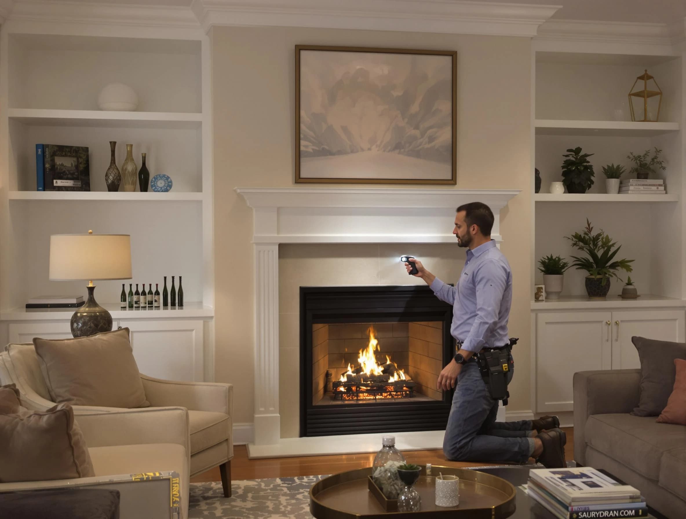 Lake Wilderness Chimney Sweep conducting a fireplace safety inspection in Lake Wilderness, VA