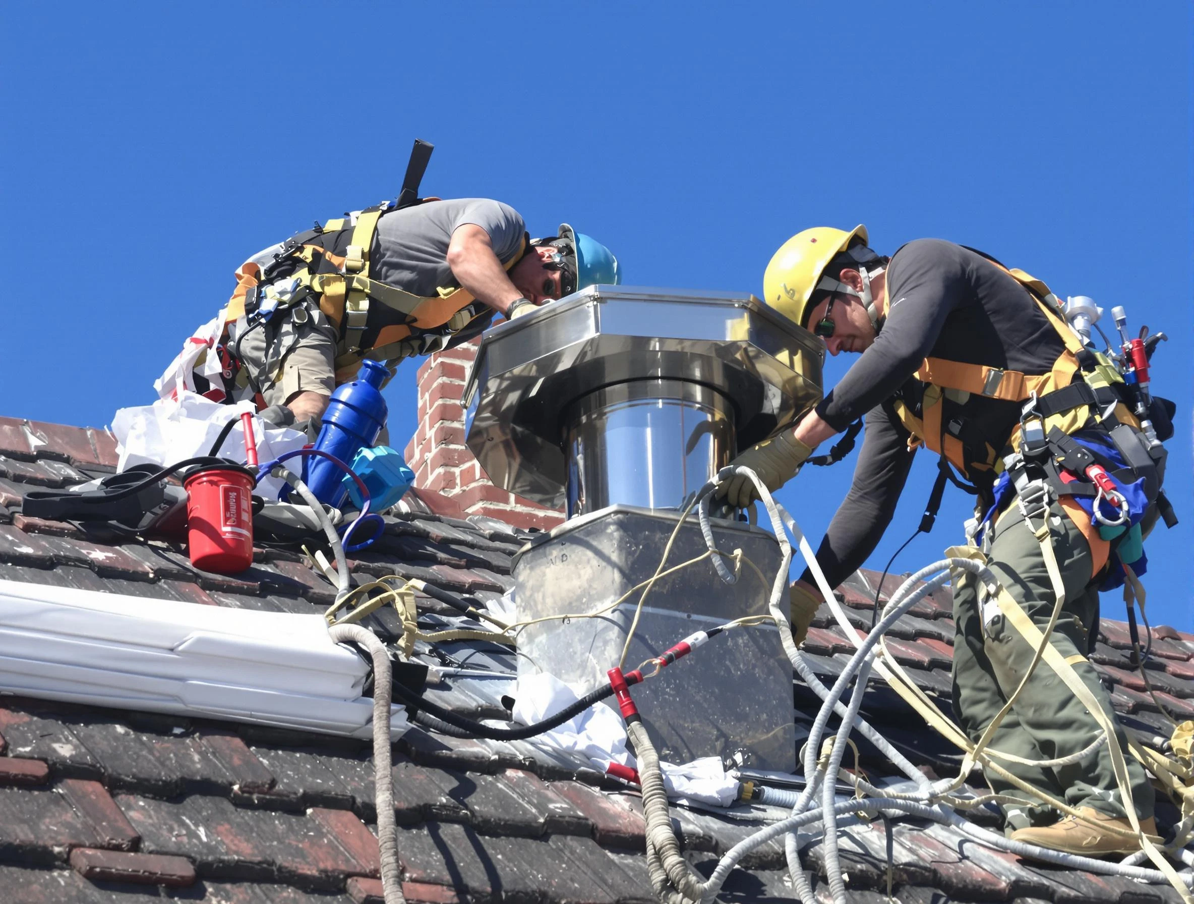 Protective chimney cap installed by Lake Wilderness Chimney Sweep in Lake Wilderness, VA