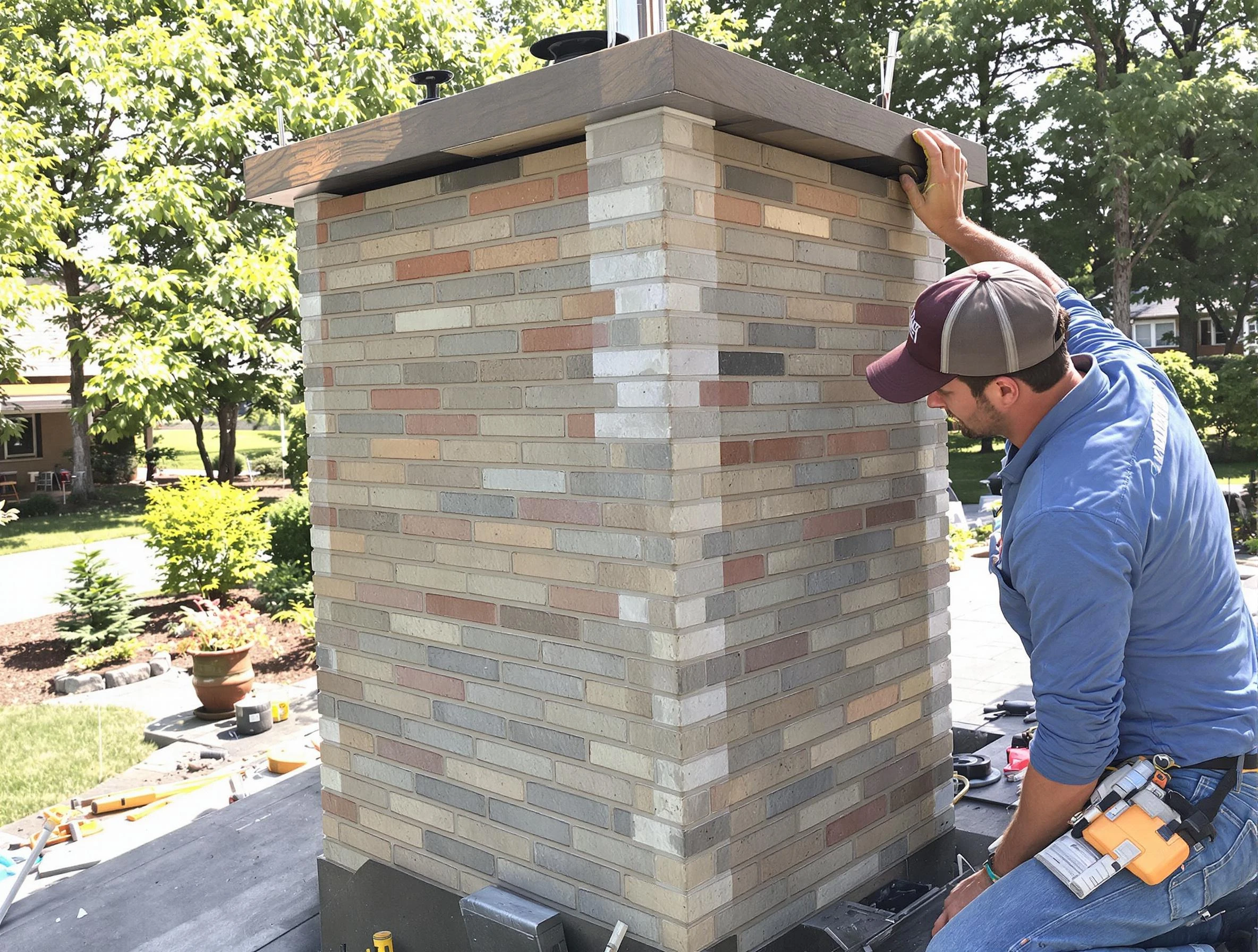 Lake Wilderness Chimney Sweep completing a modern chimney remodel in Lake Wilderness, VA