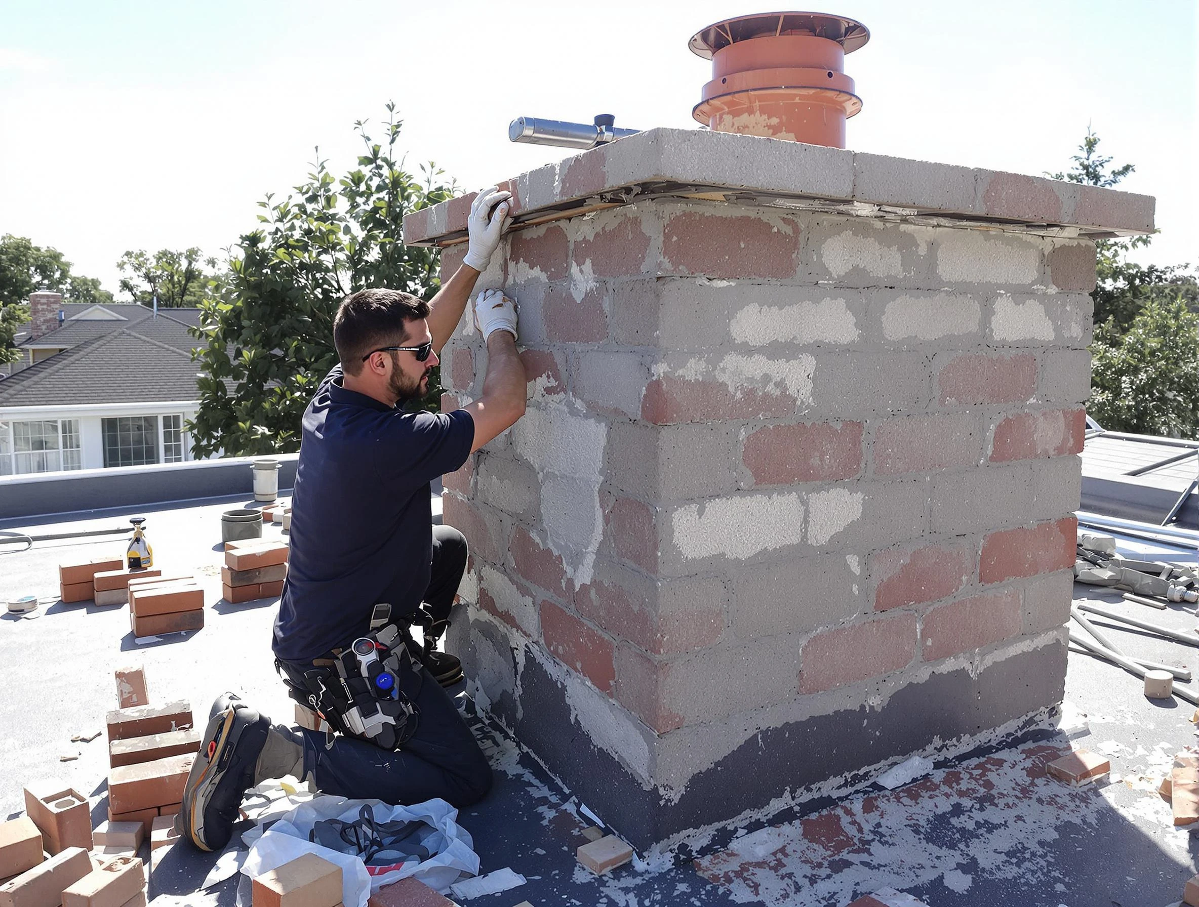 Advanced chimney repair process by Lake Wilderness Chimney Sweep in Lake Wilderness, VA