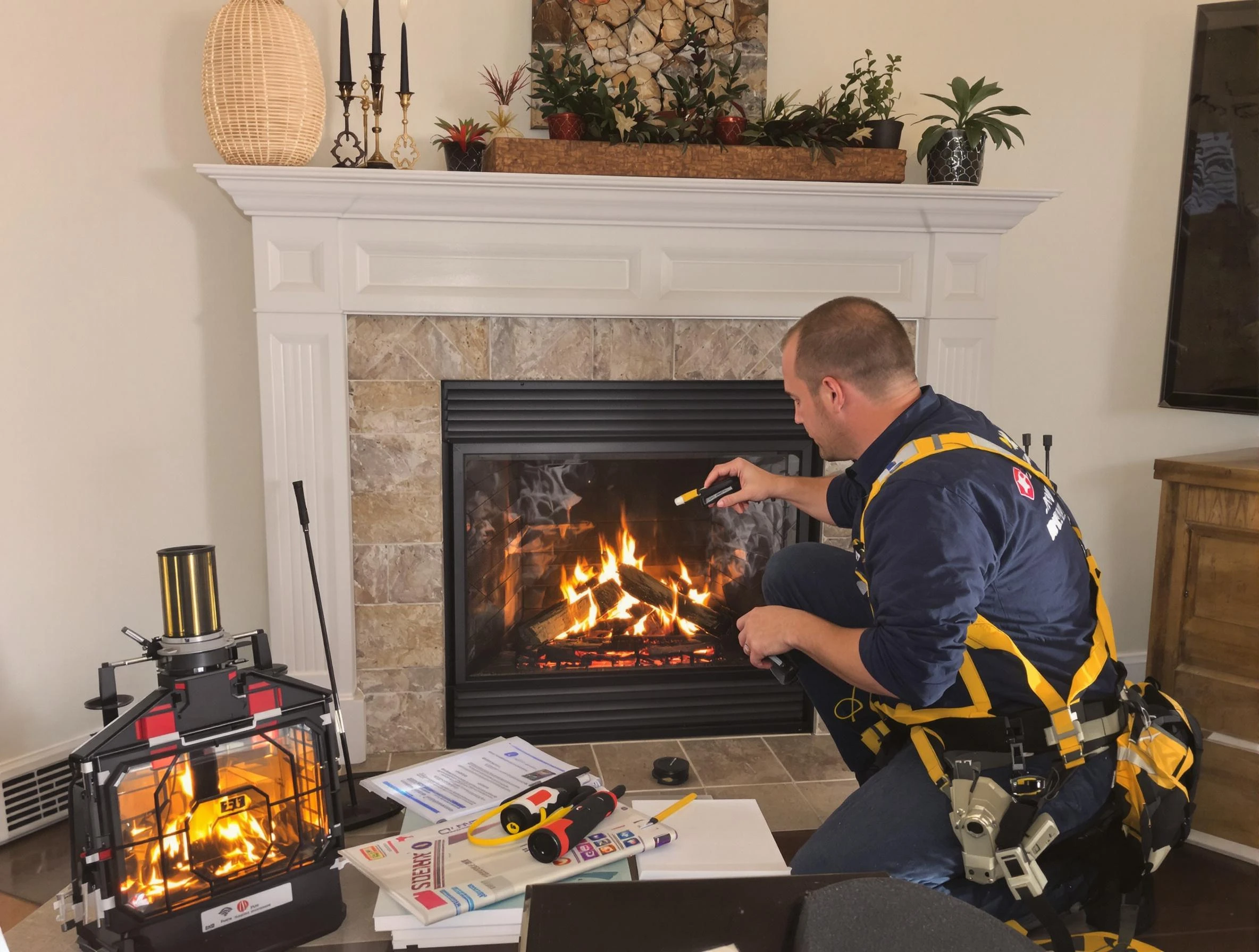 Safety-focused fireplace inspection by Lake Wilderness Chimney Sweep in Lake Wilderness, VA